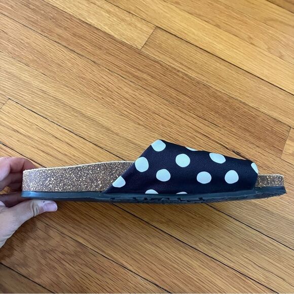 Gudrun Sjoden Black White Lagenlook Polka Dot Slides Sandals Slip Ons 42 11.5 - Picture 5 of 7